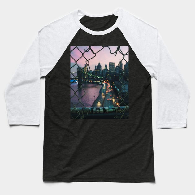 New York City Lights Baseball T-Shirt by igjustin